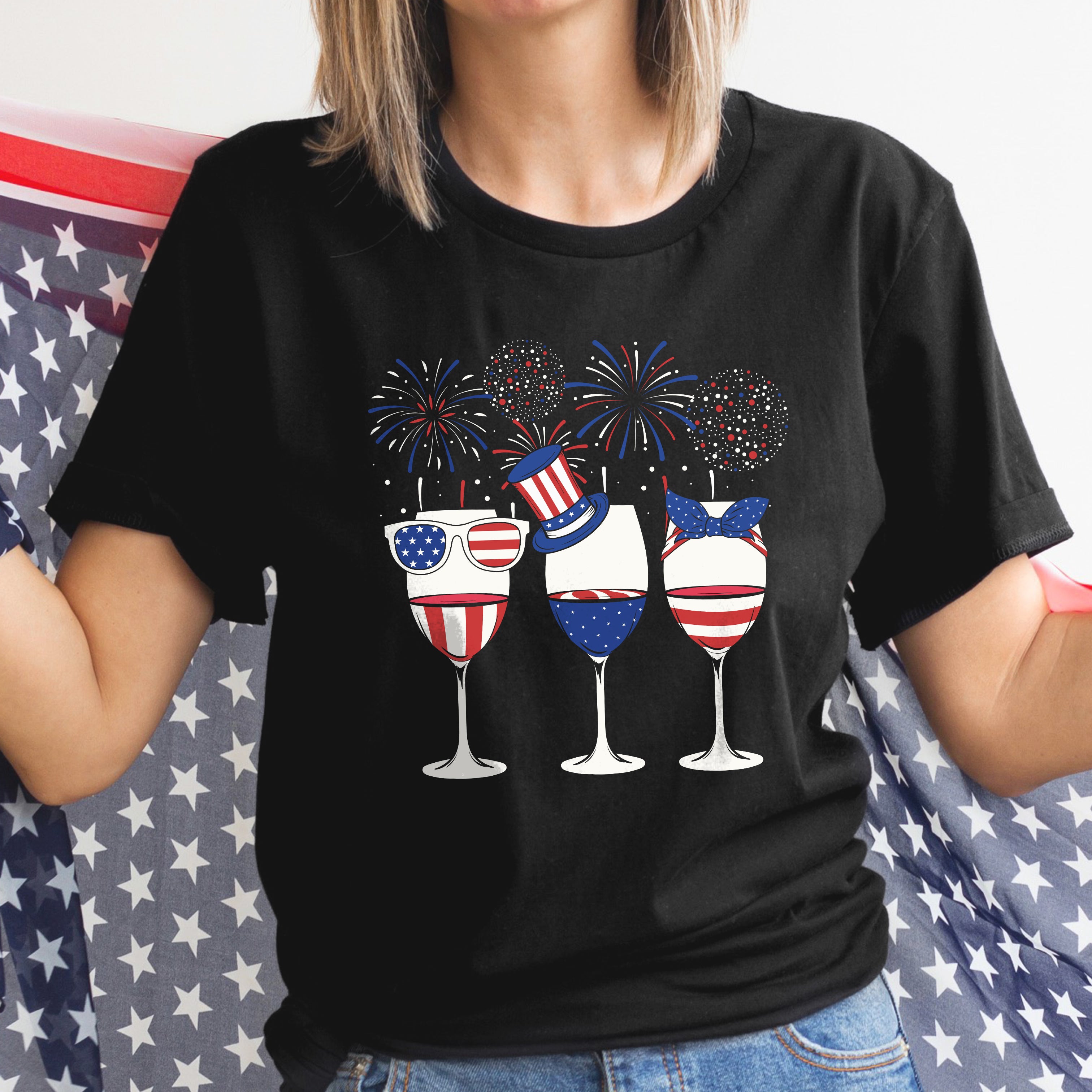USA Wine Fireworks T-shirt – Veteran Project