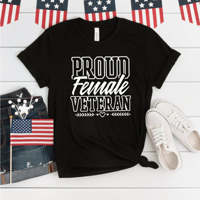 Proud Female Veteran Bold T-shirt