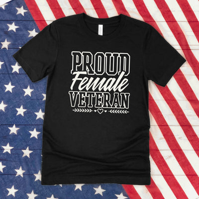 Proud Female Veteran Bold T-shirt