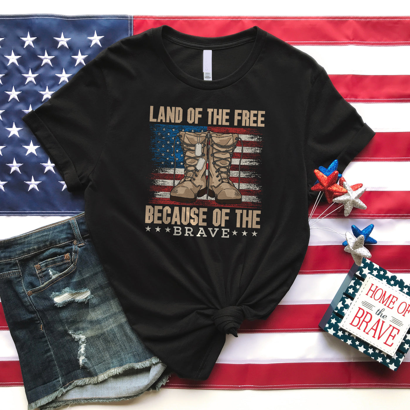 Land of the Brave US Flag T-shirt