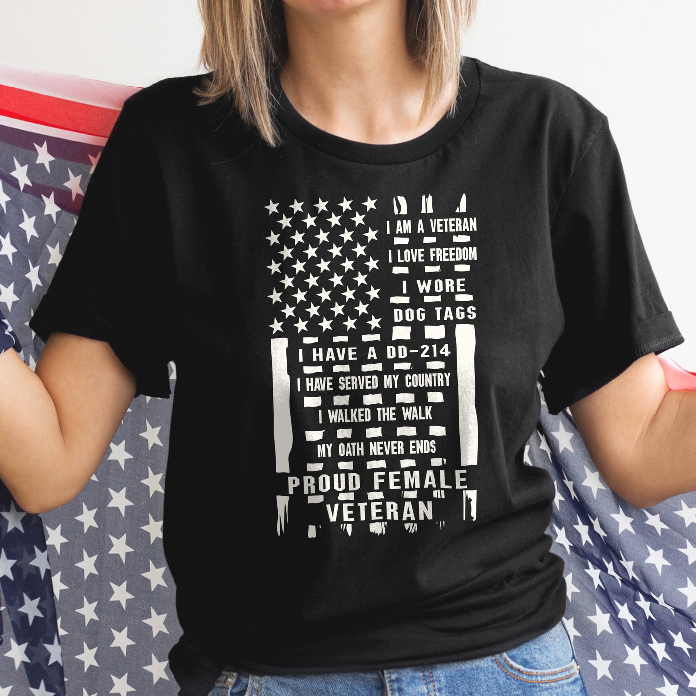 Proud Female Veteran Statement T-shirt