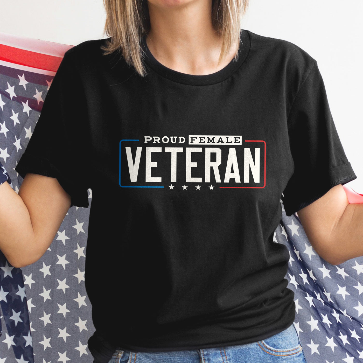 Proud Female Veteran Stars T-shirt