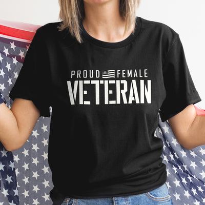 Proud Female Veteran Flag T-Shirt