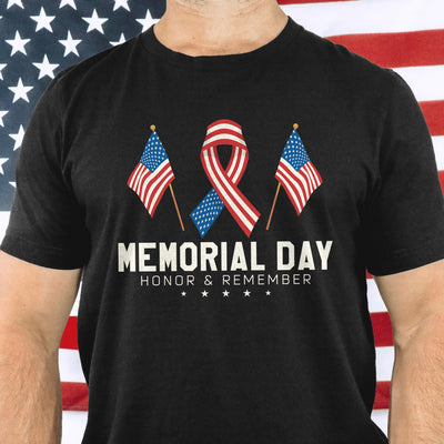 Memorial Day Ribbon Flags T-shirt