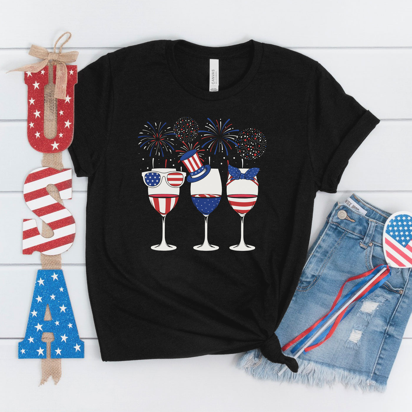 USA Wine Fireworks T-shirt
