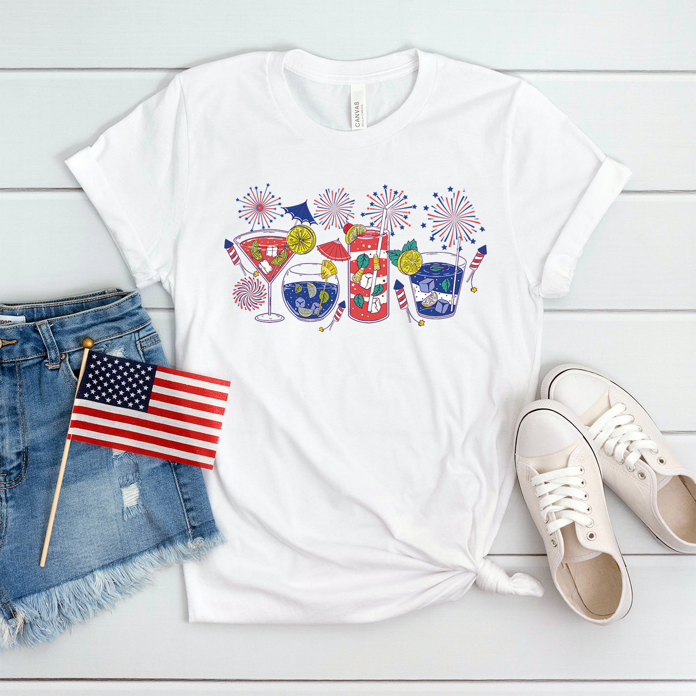 USA Theme Cocktails T-shirt