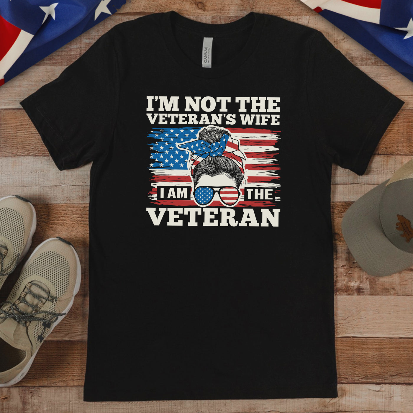 Messy Bun Veteran Wife T-shirt