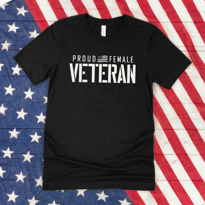 Proud Female Veteran Flag T-Shirt