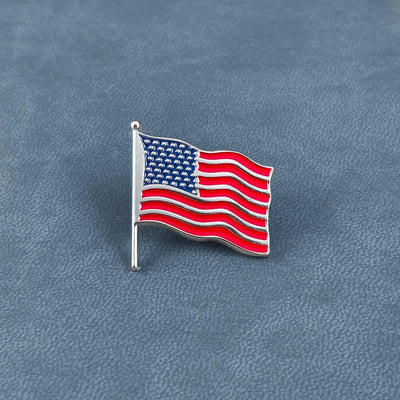 Silver American Flag Pin