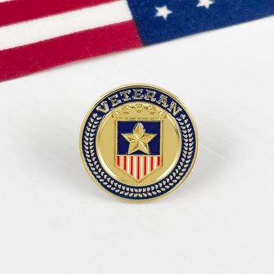 Gold American Veteran Badge