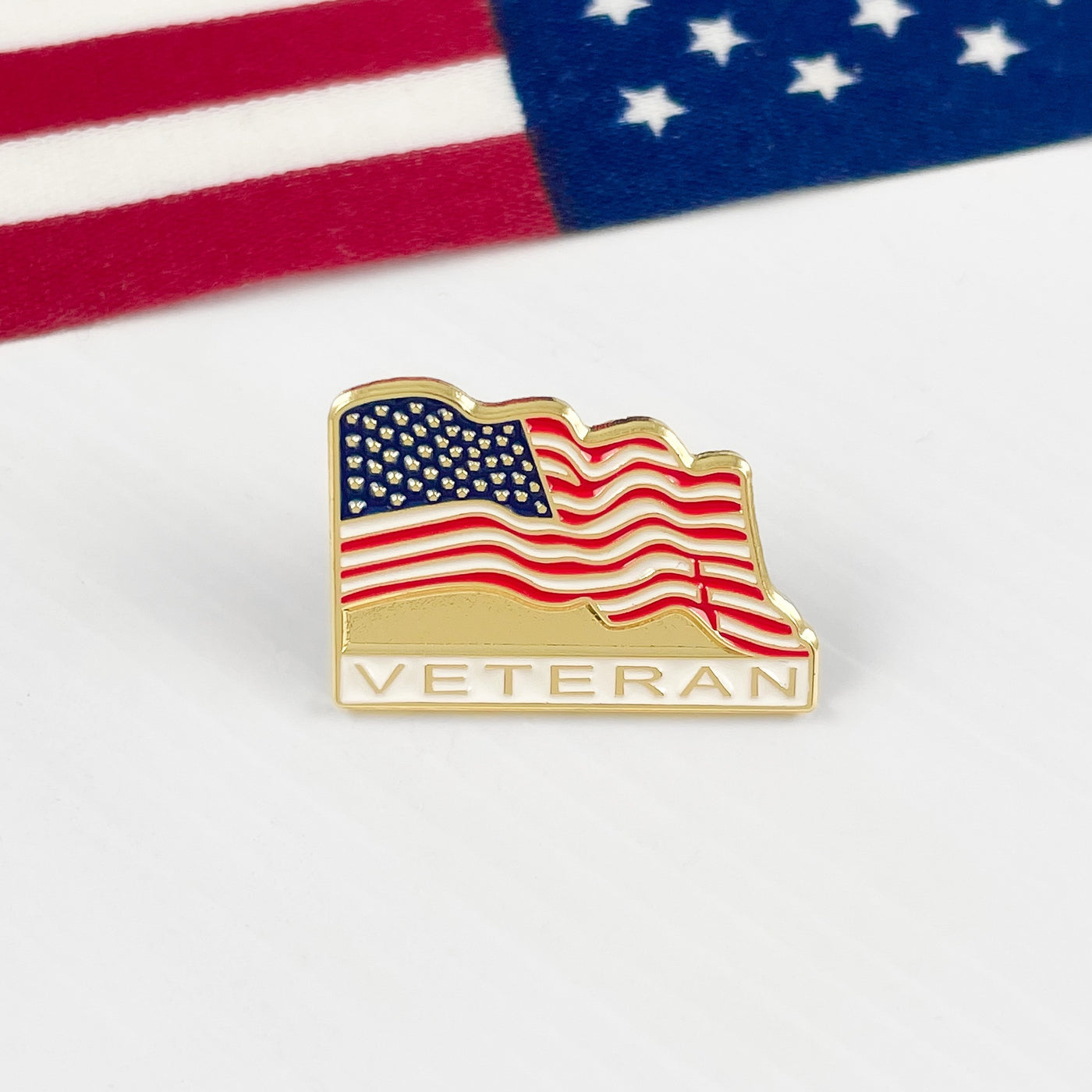 Gold Classic Veteran Flag Pin