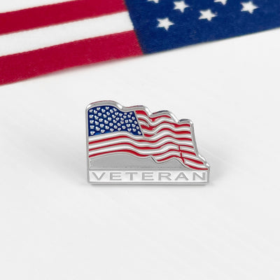 Silver Classic Veteran Flag Pin