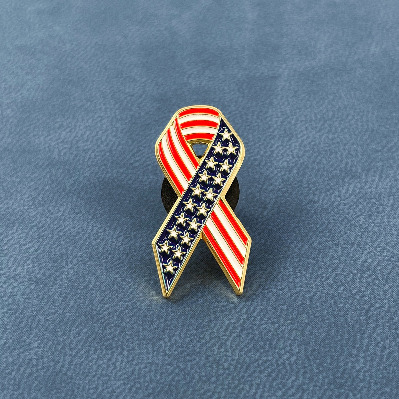 Gold Cute American Ribbon Pin