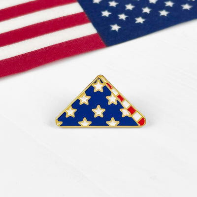 Gold Folded Flag Pin 
