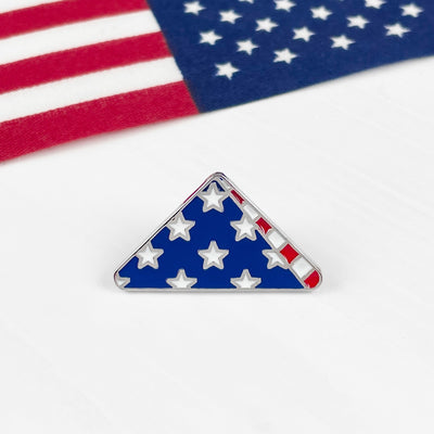 Silver Folded Flag Pin 