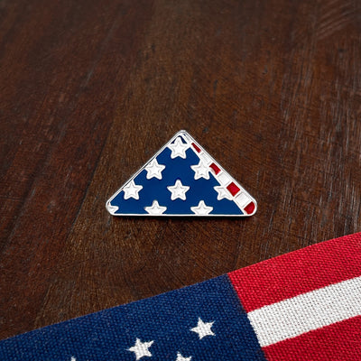 Silver Folded Flag Pin 