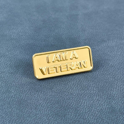 Gold I Am A Veteran Pin