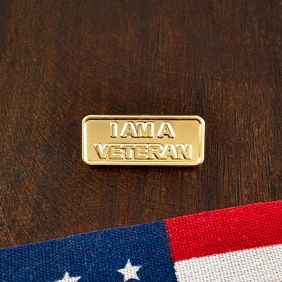 Gold I Am A Veteran Pin