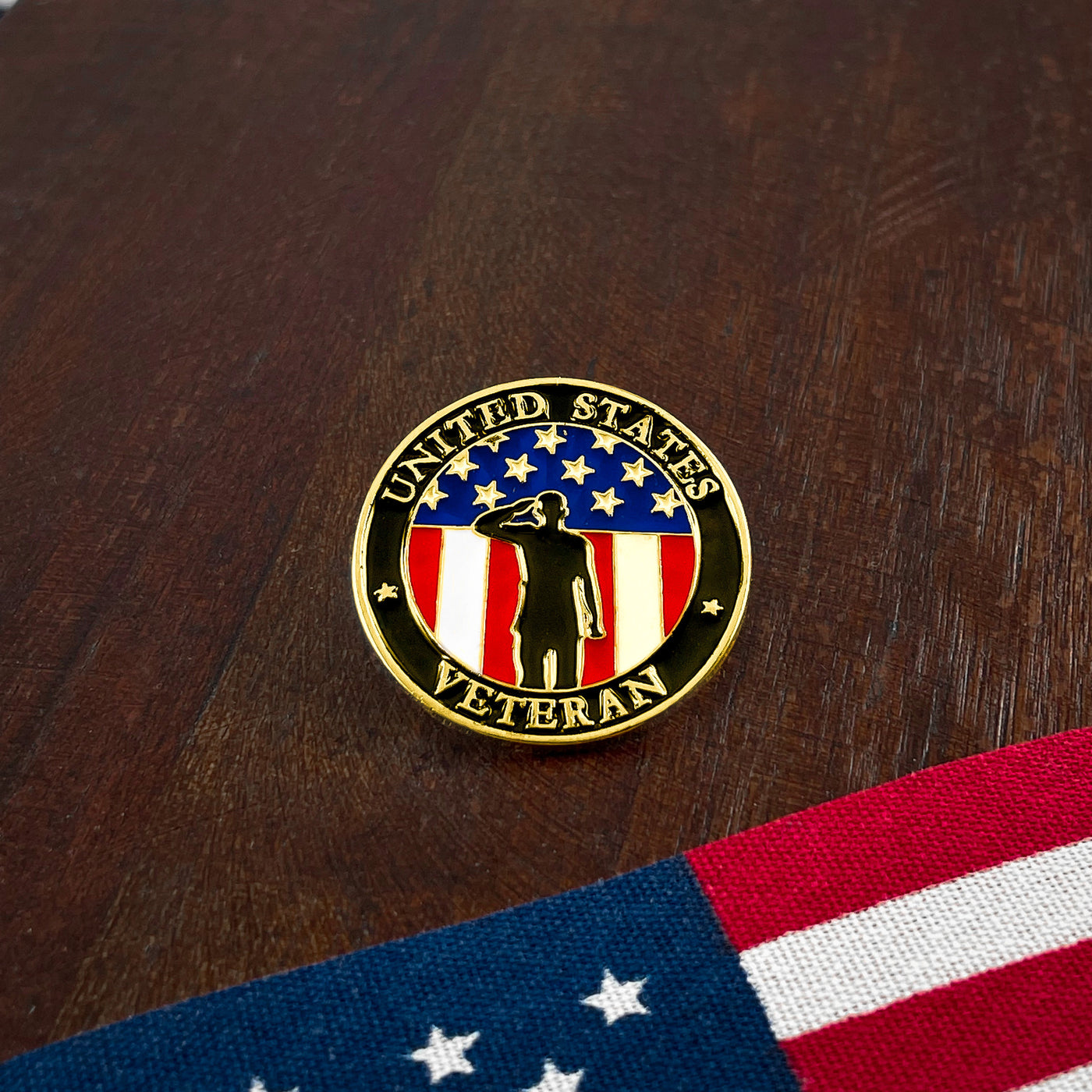 Gold Salute to American Veterans Pin