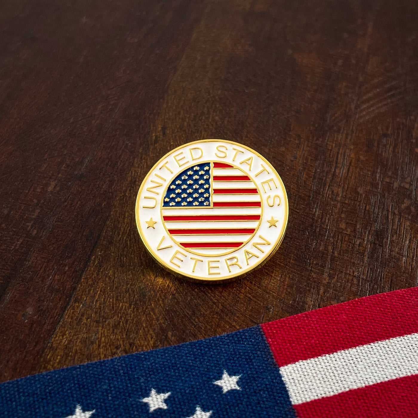 Gold United States Veteran Pin