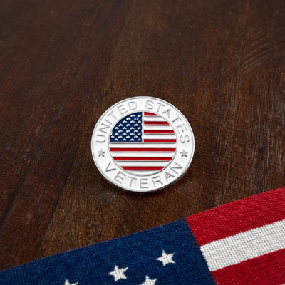 Silver United States Veteran Pin