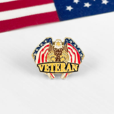 Gold Veteran Eagle Pin