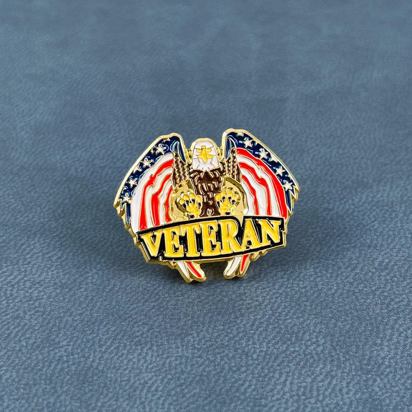 Gold Veteran Eagle Pin
