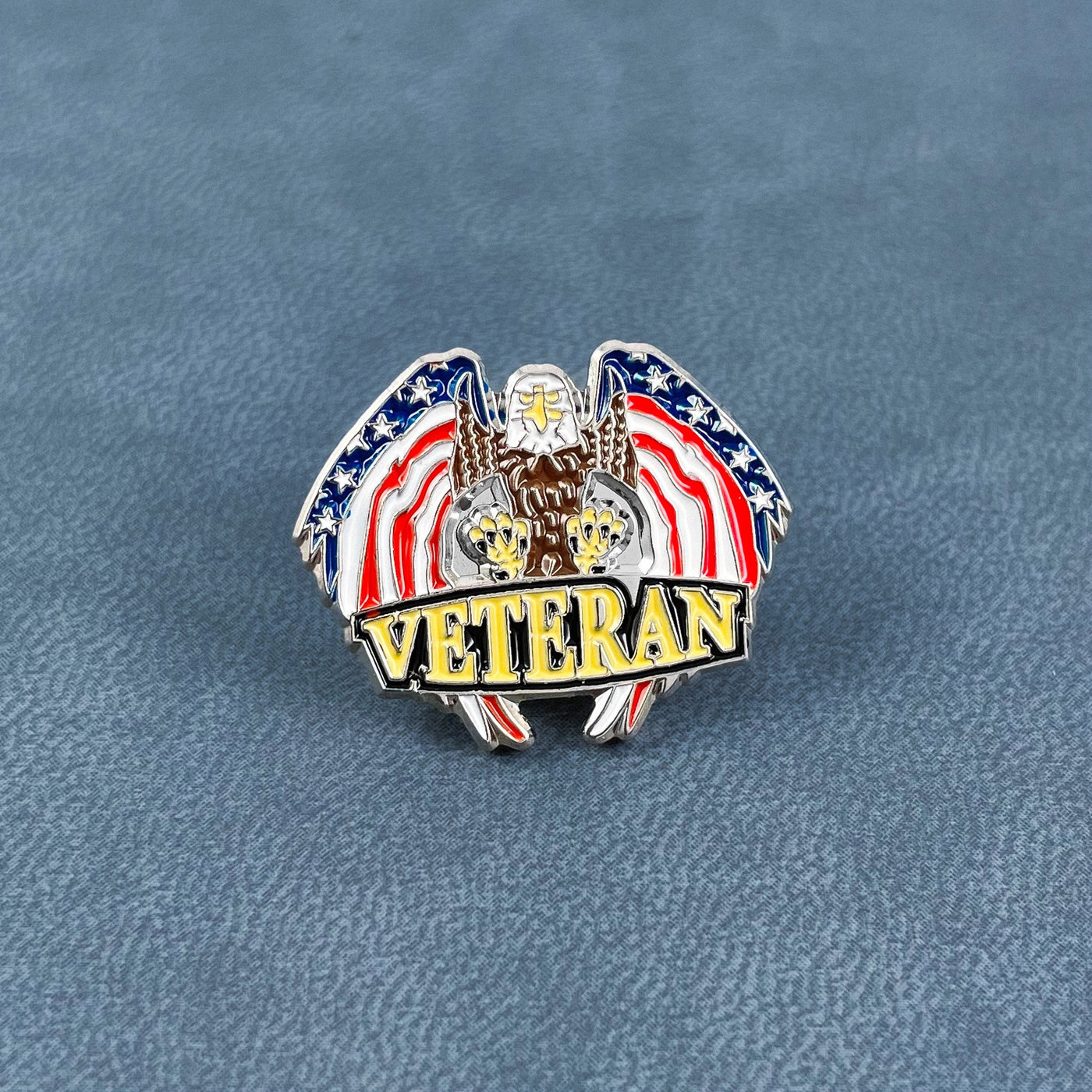 Silver Veteran Eagle Pin