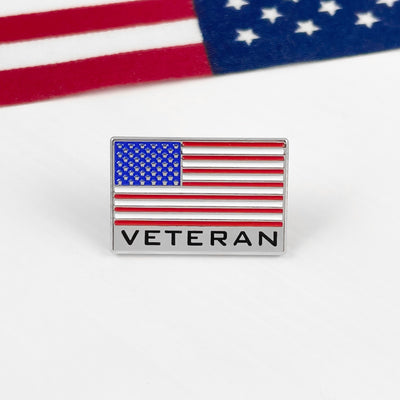 Silver Veteran Flag Pin