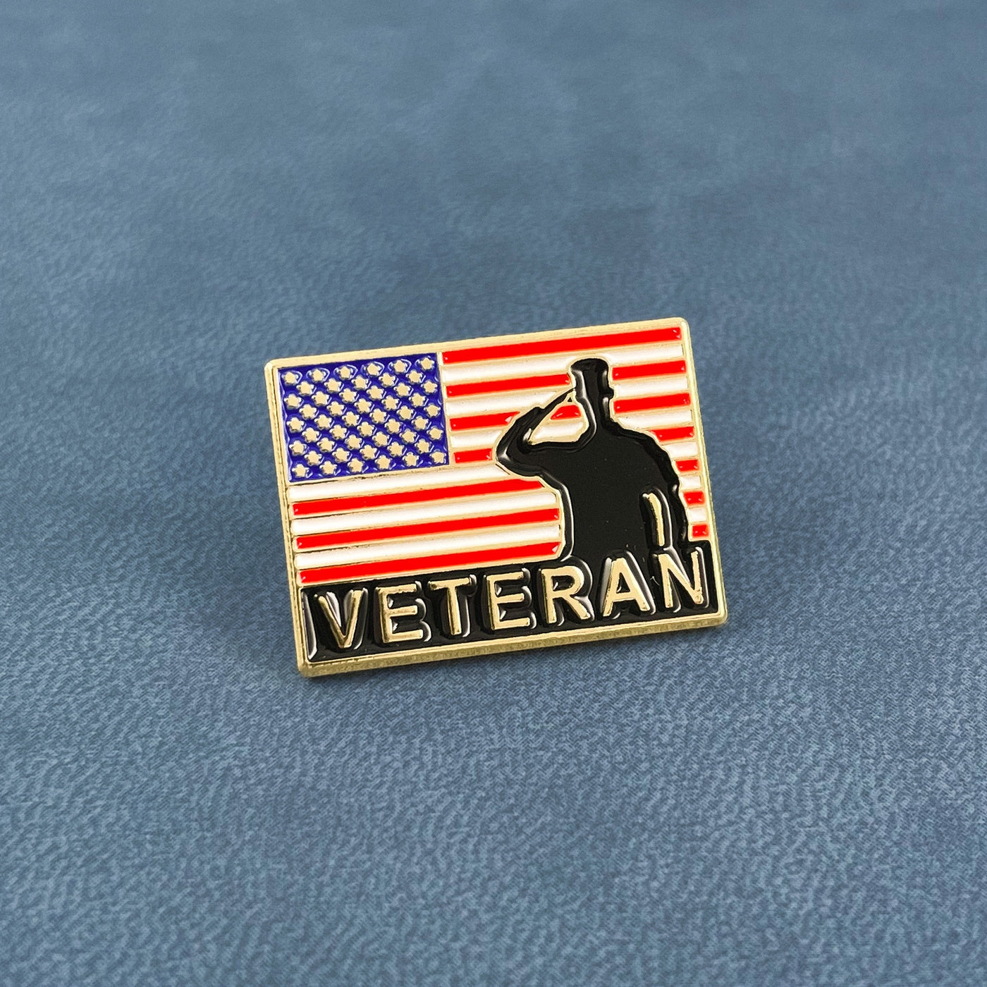 Gold Veteran Salute Flag Pin