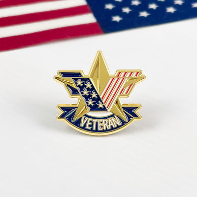 Gold Veteran Star Pin