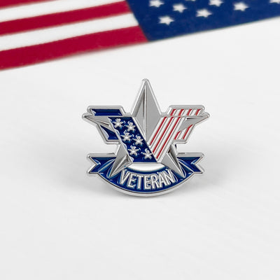 Silver Veteran Star Pin