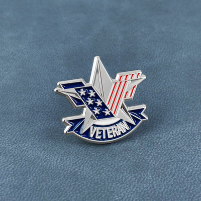 Silver Veteran Star Pin