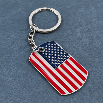 American Dog Tag Keychain