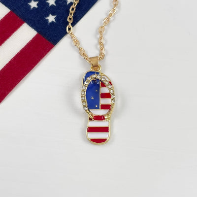 Gold American Flip Flop Necklace