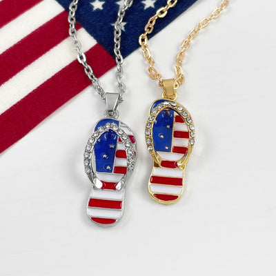 American Flip Flop Necklace Set