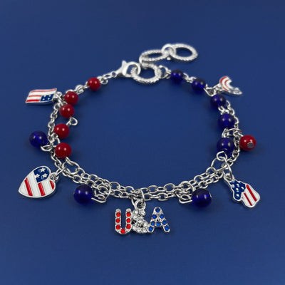 I Love the USA Charm Bracelet
