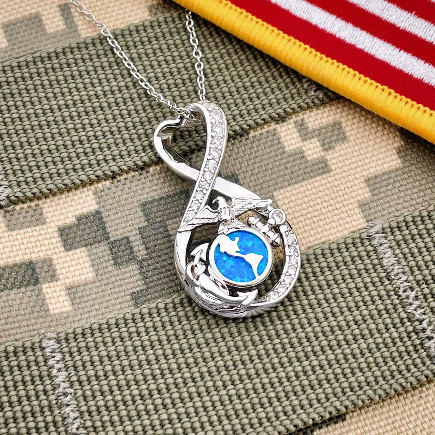 Marines Forever Infinity Necklace