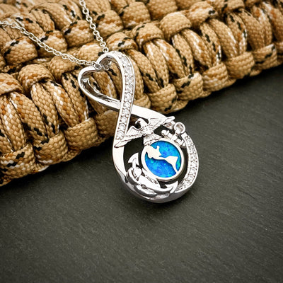 Marines Forever Infinity Necklace