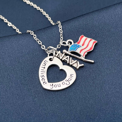 Until I See You Again Necklace - Navy